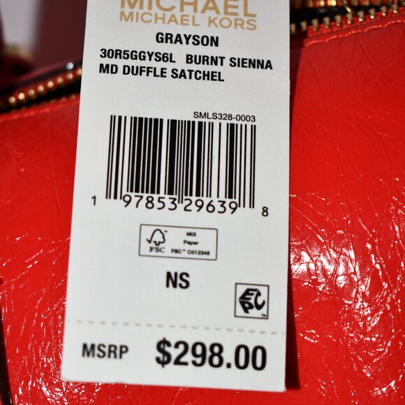Michael Kors Grayson Medium Duffle Satchel Bag Burnt Sienna #30R5GGYS6L NWT - Picture 2 of 7